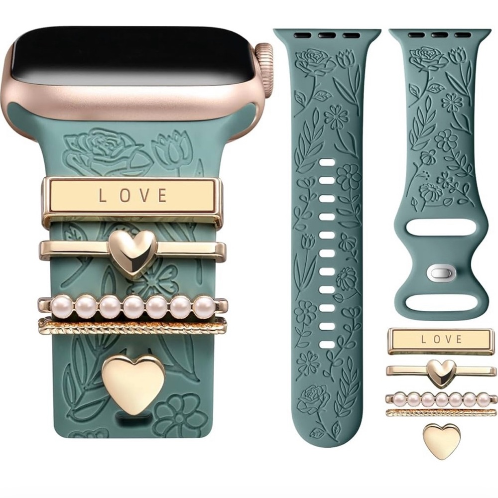 DaQin Flower Engraved Band Compatible with Apple Watch Bands for Women